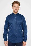 Men’s slim fit long sleeve dress shirt poplin cotton