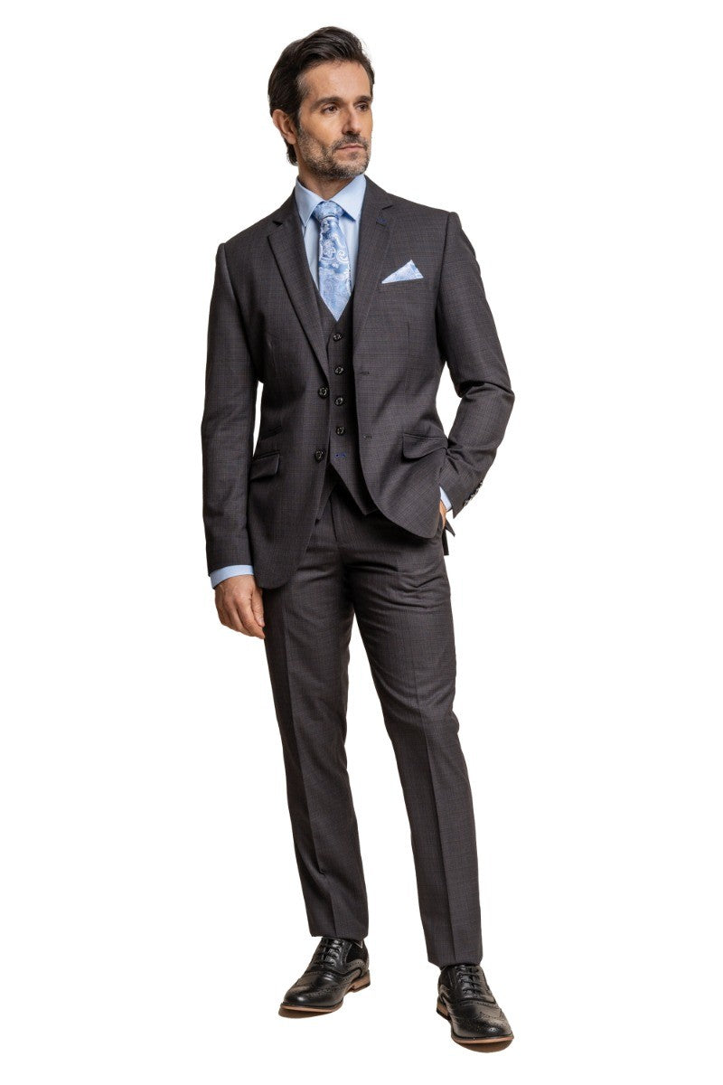 Mens Dark Grey Slim Fit Formal Suit Jacket SEEBA