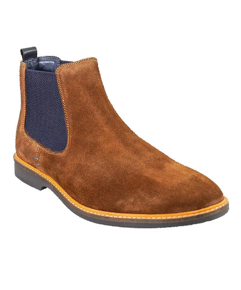 Men's cognac brown slip-on Chelsea boots, ARIZONA.