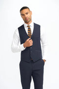Mens navy premium slim fit waistcoat Malibu