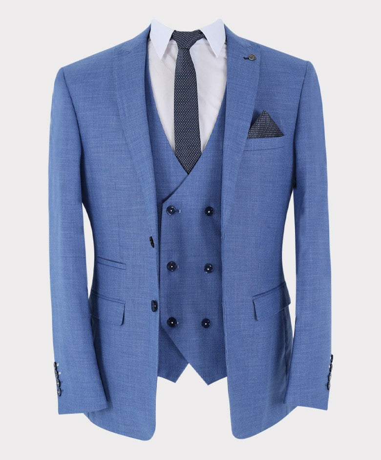 Men's light blue tailored fit suit