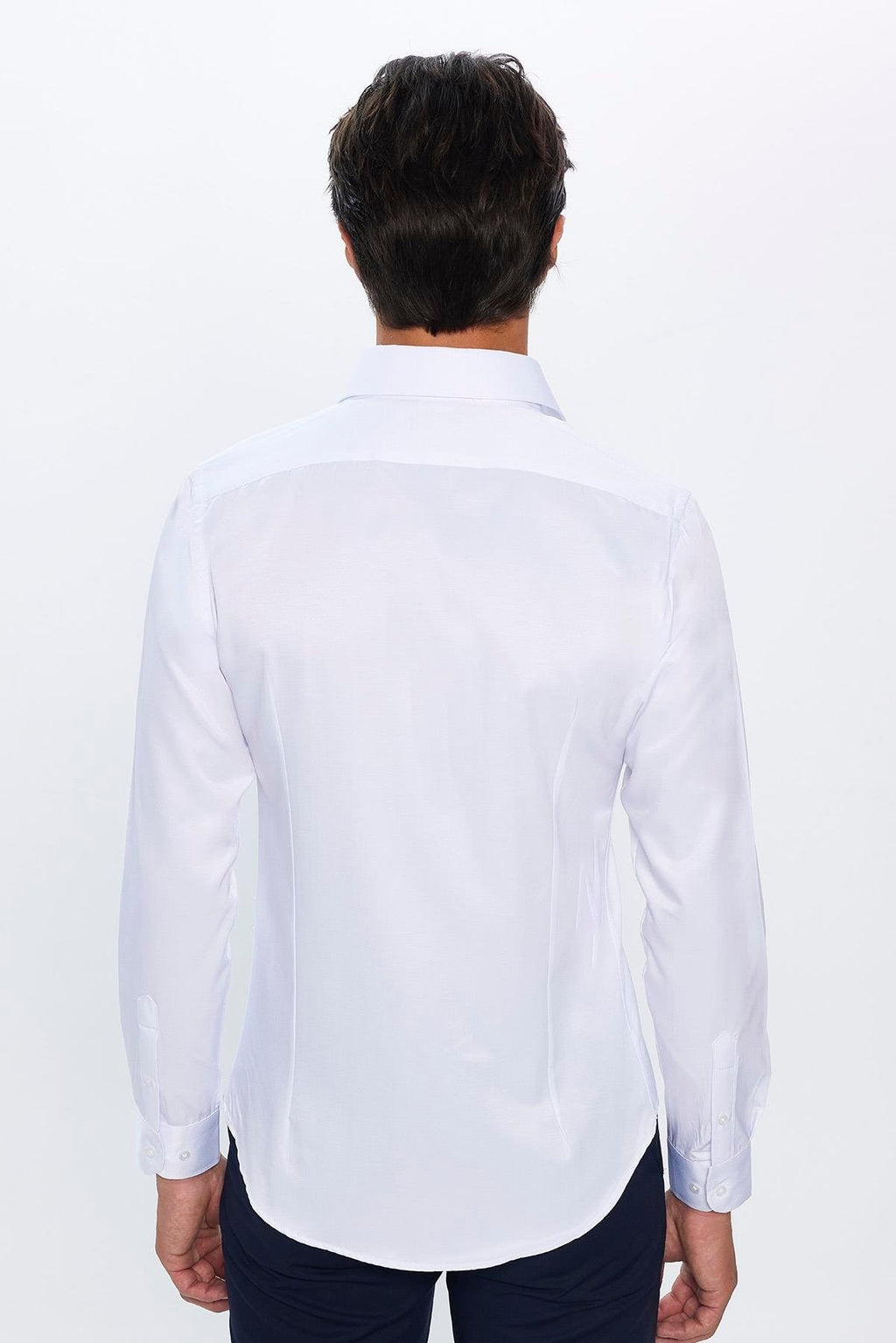 Mens Dimi Dotti White Cotton Blend Slim Fit Dress Shirt