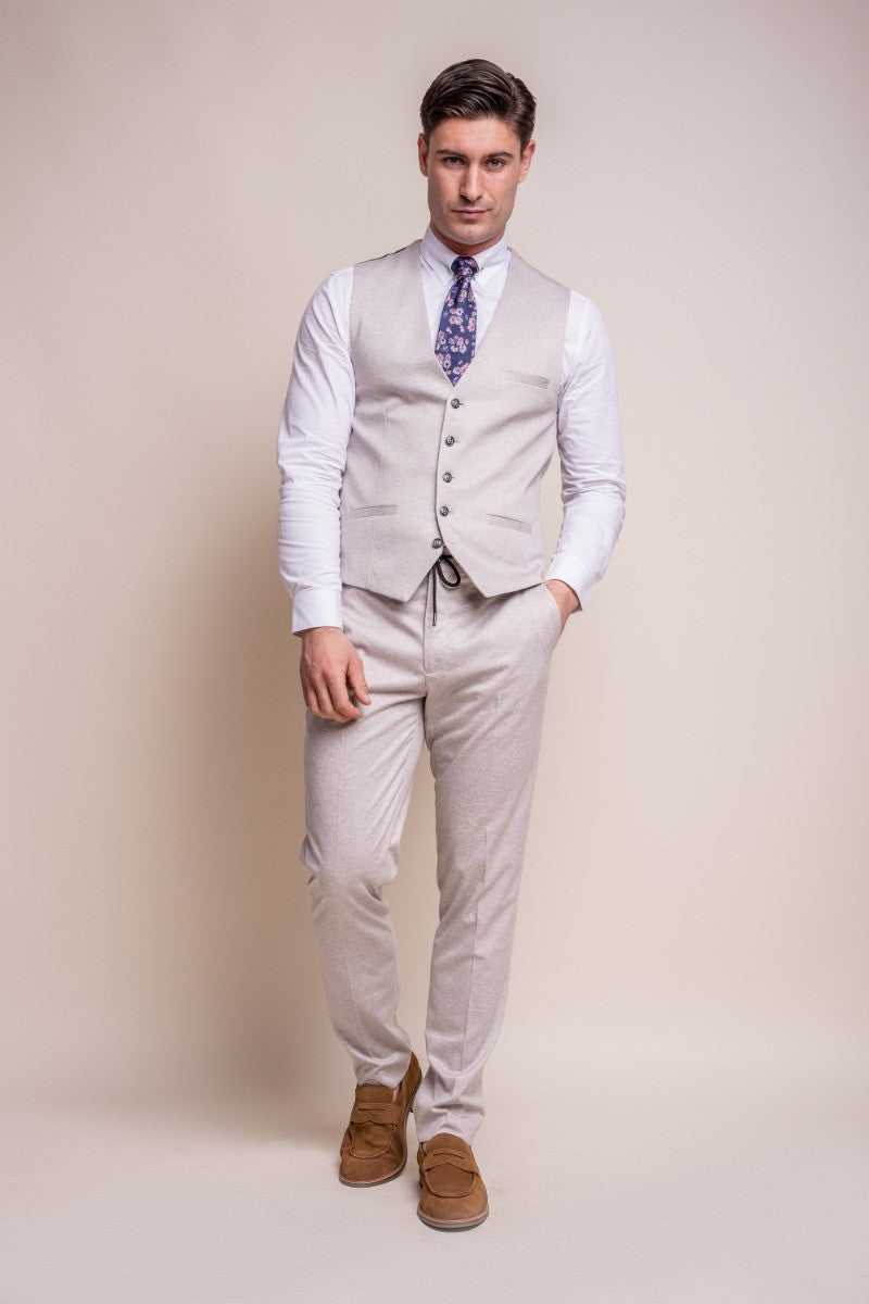 VALENCIA Beige Ecru Men's Slim Fit Formal Suit