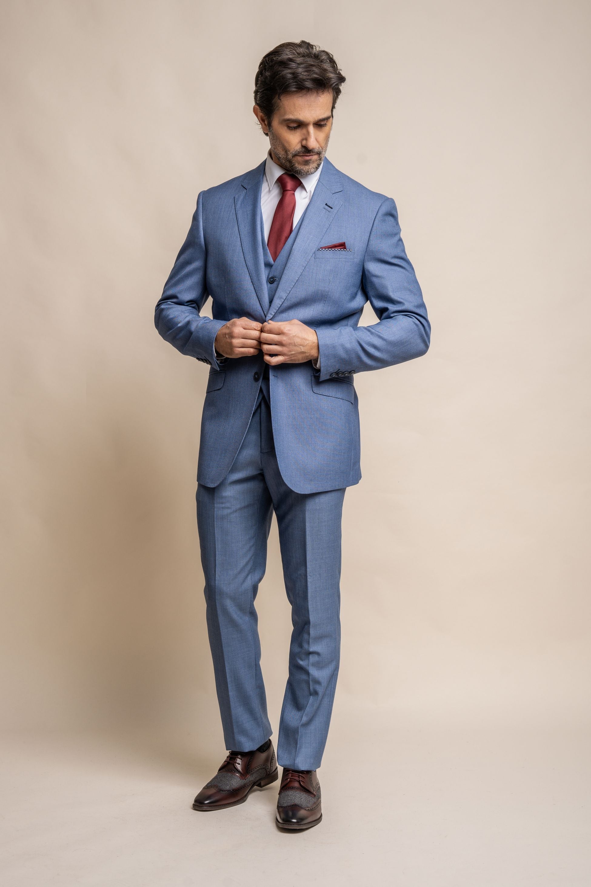 Mens Sky Blue Slim Fit Suit Jacket REEGAN