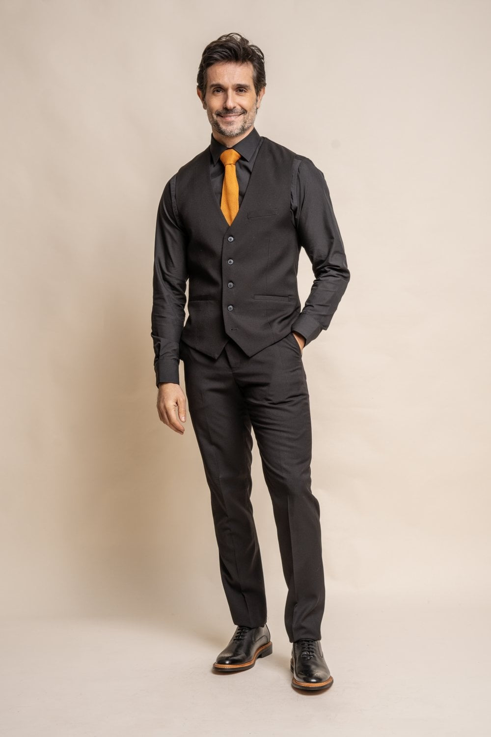Mens Black Slim Fit Formal Waistcoat MARCO