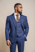 men’s tweed windowpane check 3-piece slim fit suit set