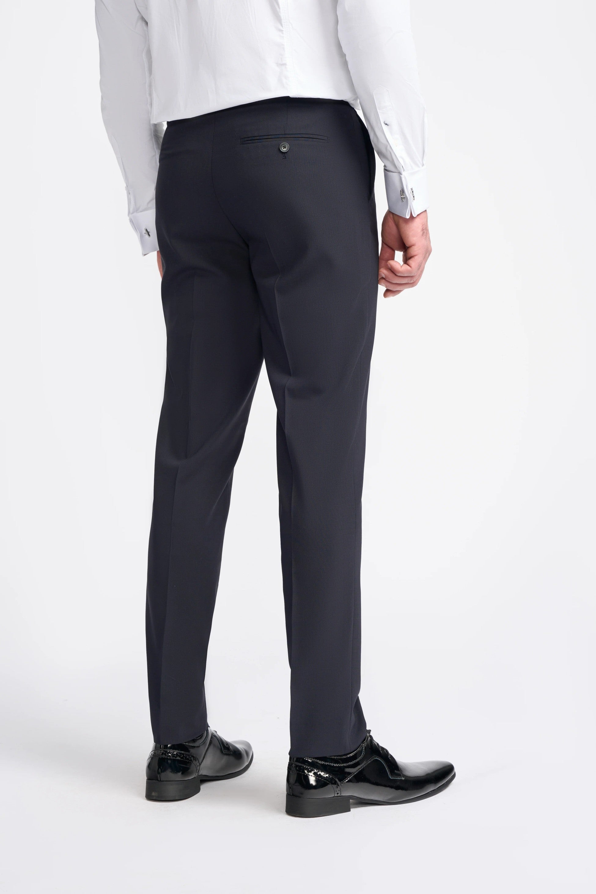 ASPEN D/B Navy Blue Men's Satin Lapel Double-Breasted Suit