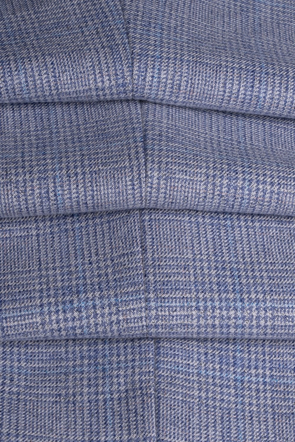 Mens Sky Blue 3 Piece Tweed Glen Check Suit CARIDI