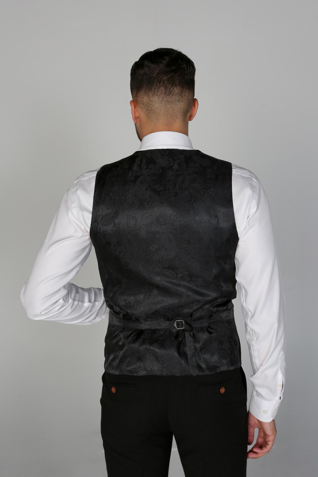 Mens Black Tailored Fit Single Breasted Waistcoat MAYFAIR