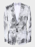 Men’s patterned slim fit formal wedding groom suit blazer front view