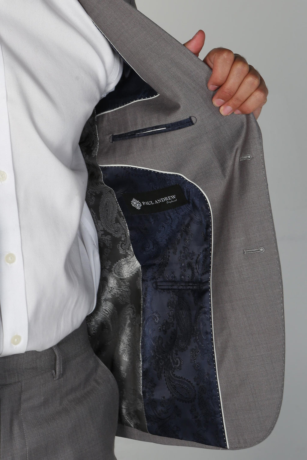 Mens Light Grey Tailored Fit Formal Suit Jacket CHARLES