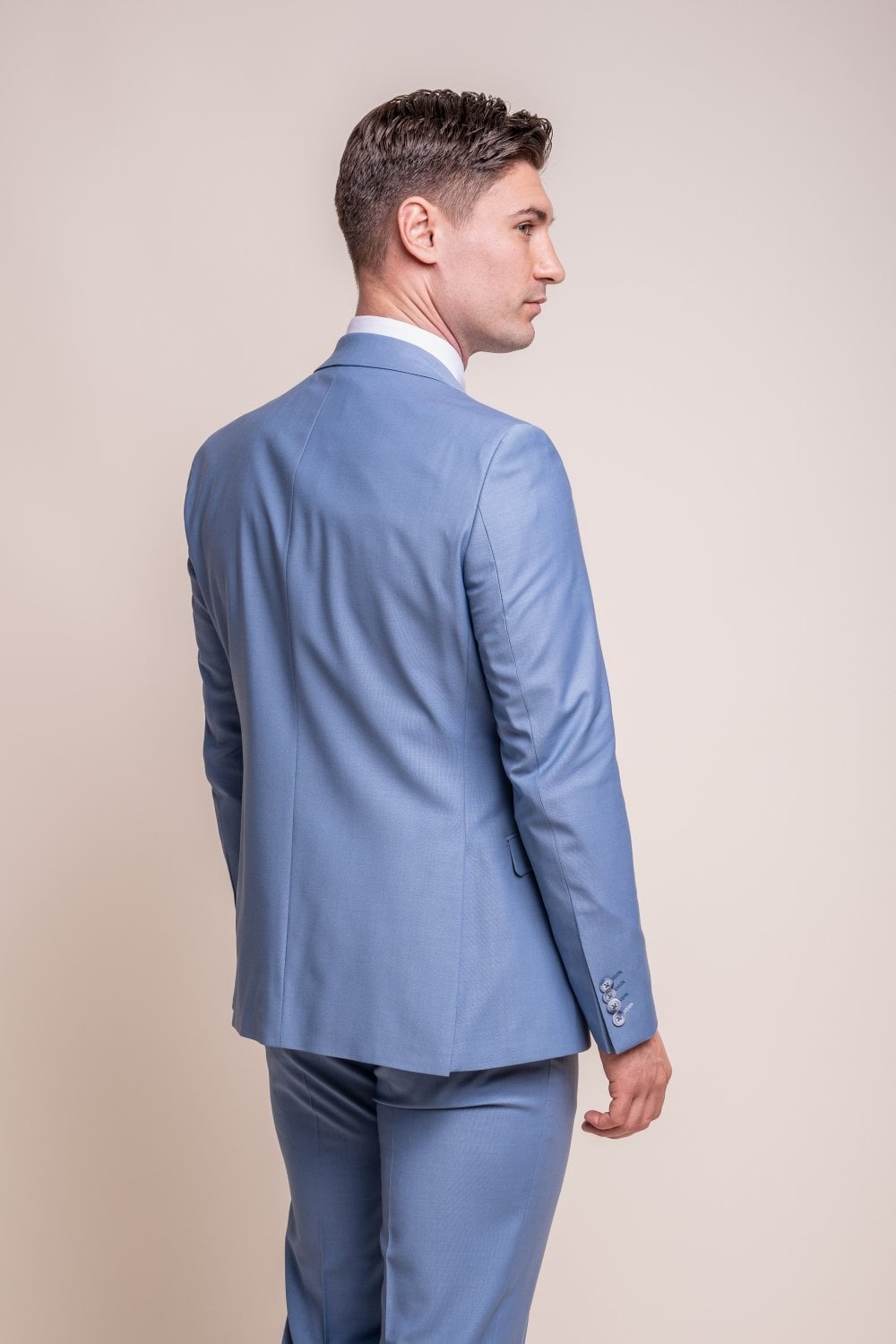 BOND Ocean Blue Men's Wool Blend Slim Fit Suit
