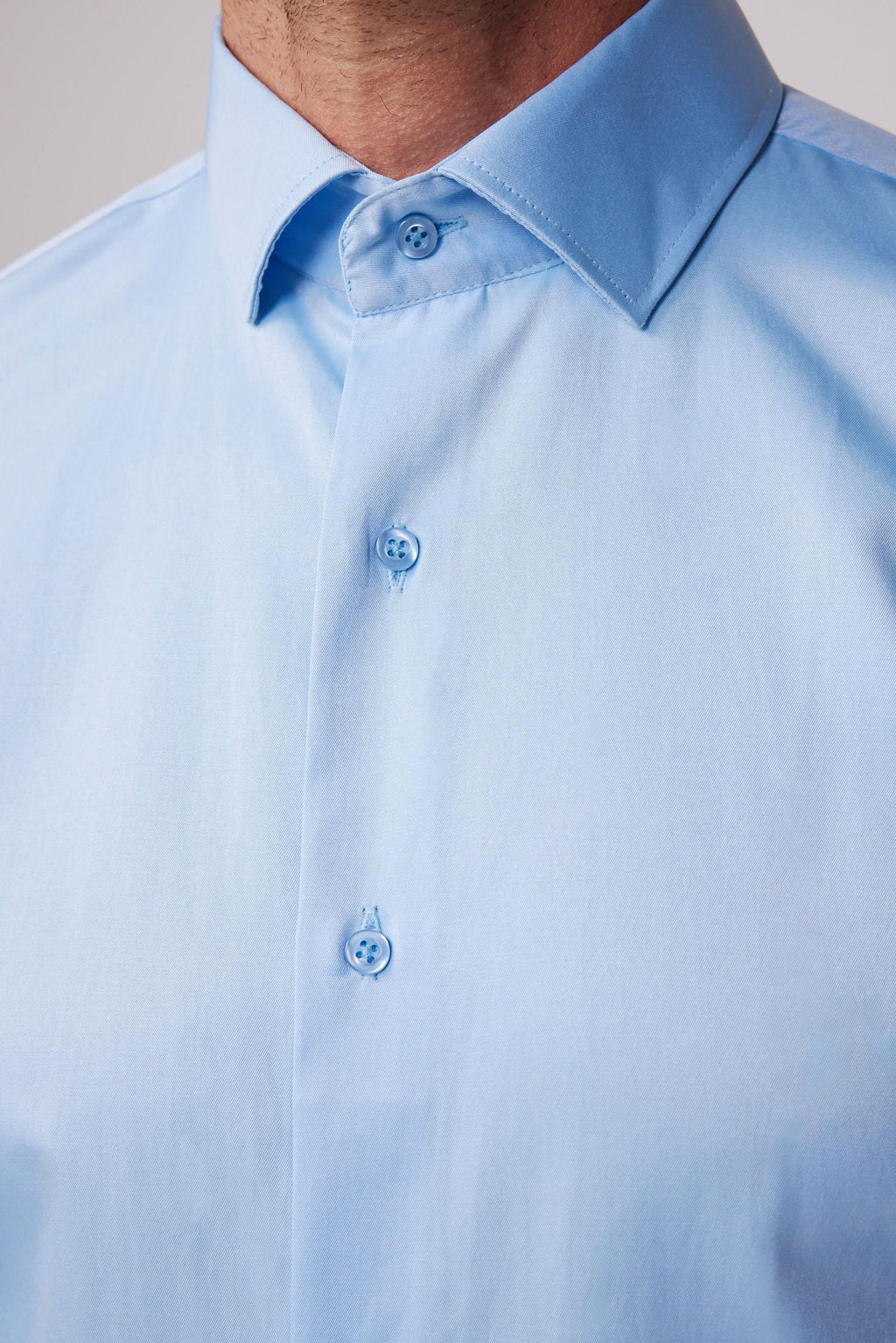 Mens Dimi Dotti Light Blue Cotton Blend Slim Fit Dress Shirt