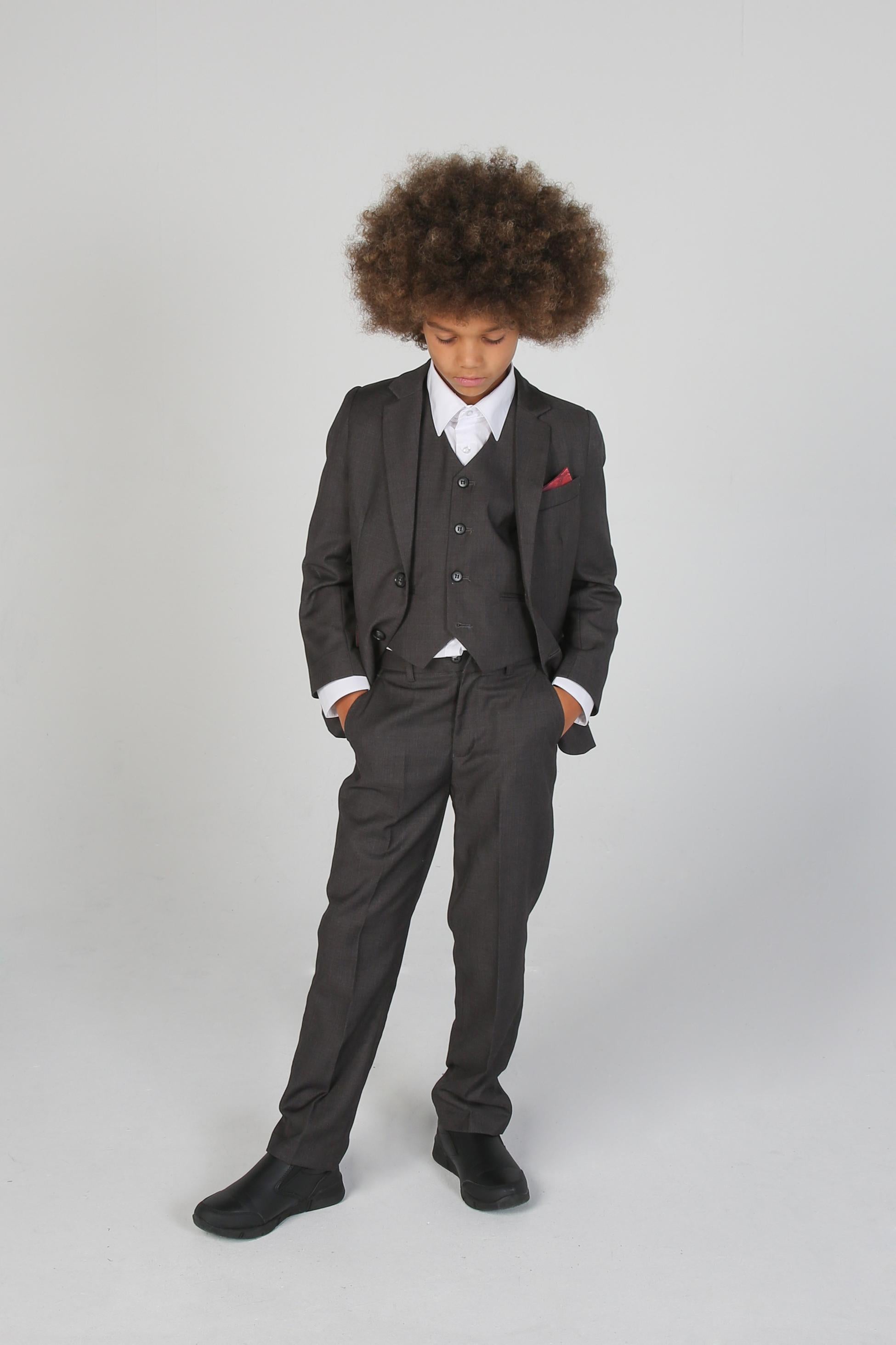 Tailored Grey Suit for Boys – Charcoal Grey
