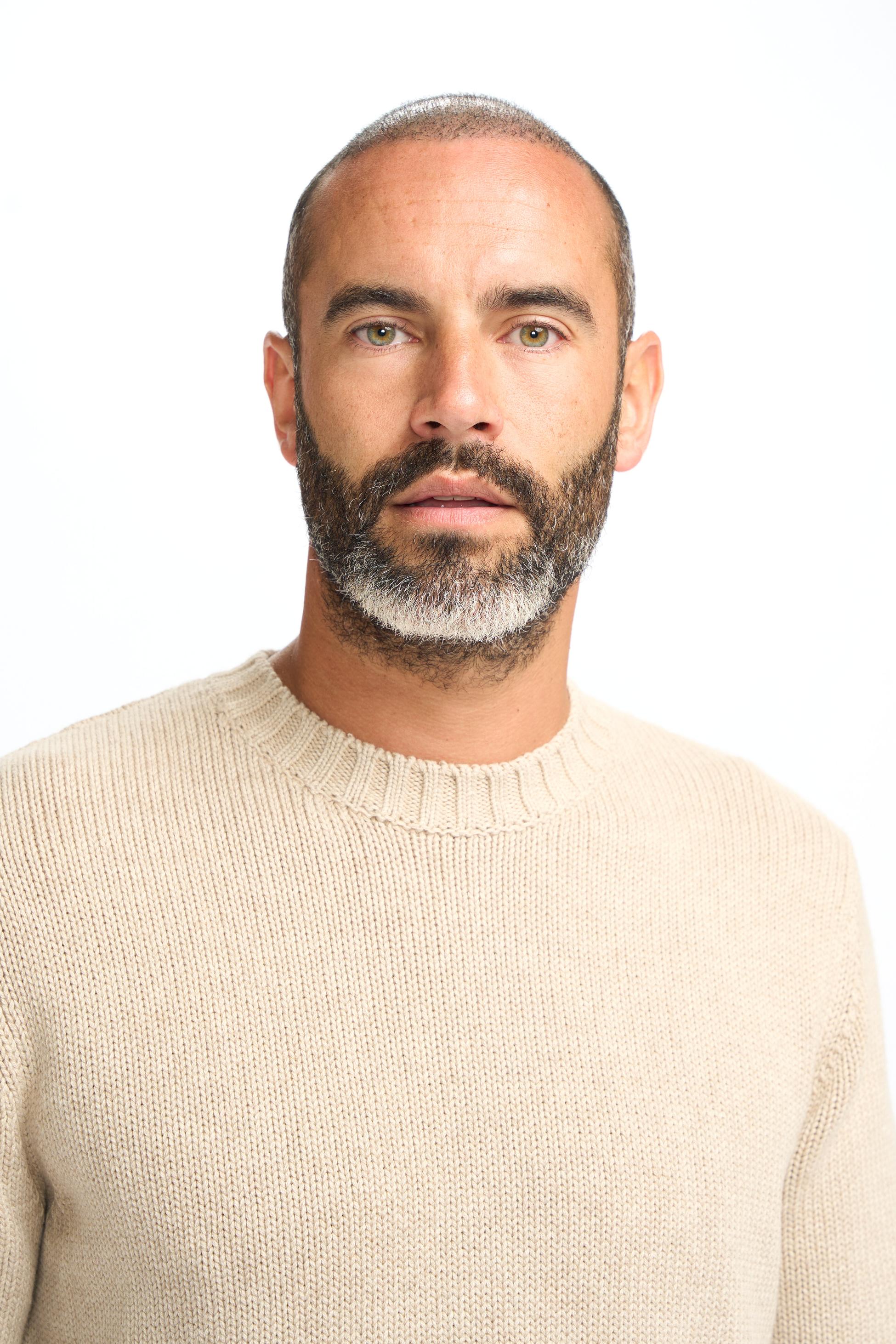 Mens Fawn Brown Classic Knit Pullover Jumper FARREL