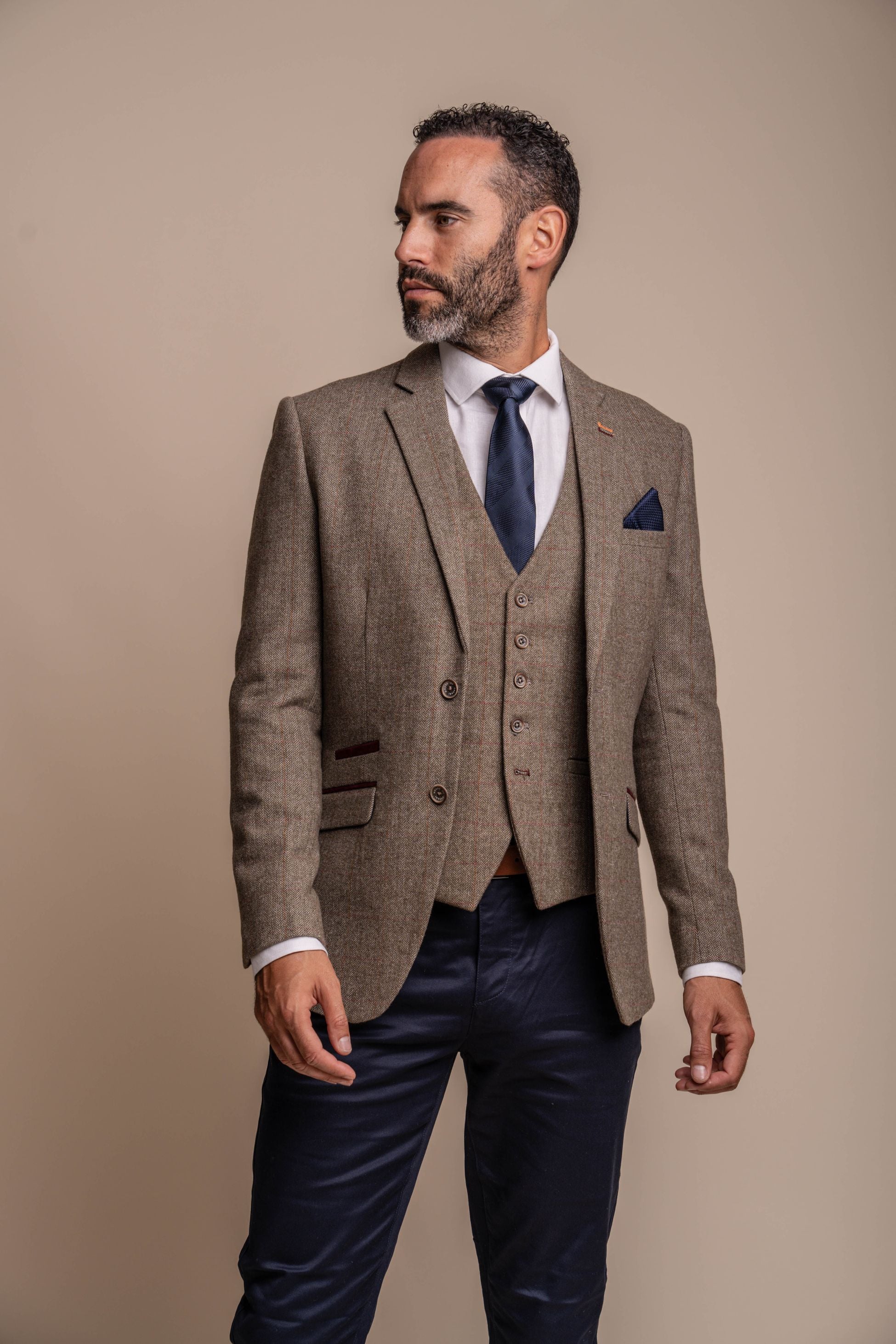 Men's Gaston Blazer with Navy Blue Chino Trousers Combination