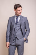 Men's Wool Blend Slim Fit Suit Jacket- BOND - Puppytooth Grey