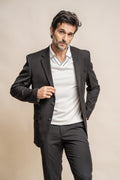 Mens black slim fit formal suit jacket MARCO elegant wear