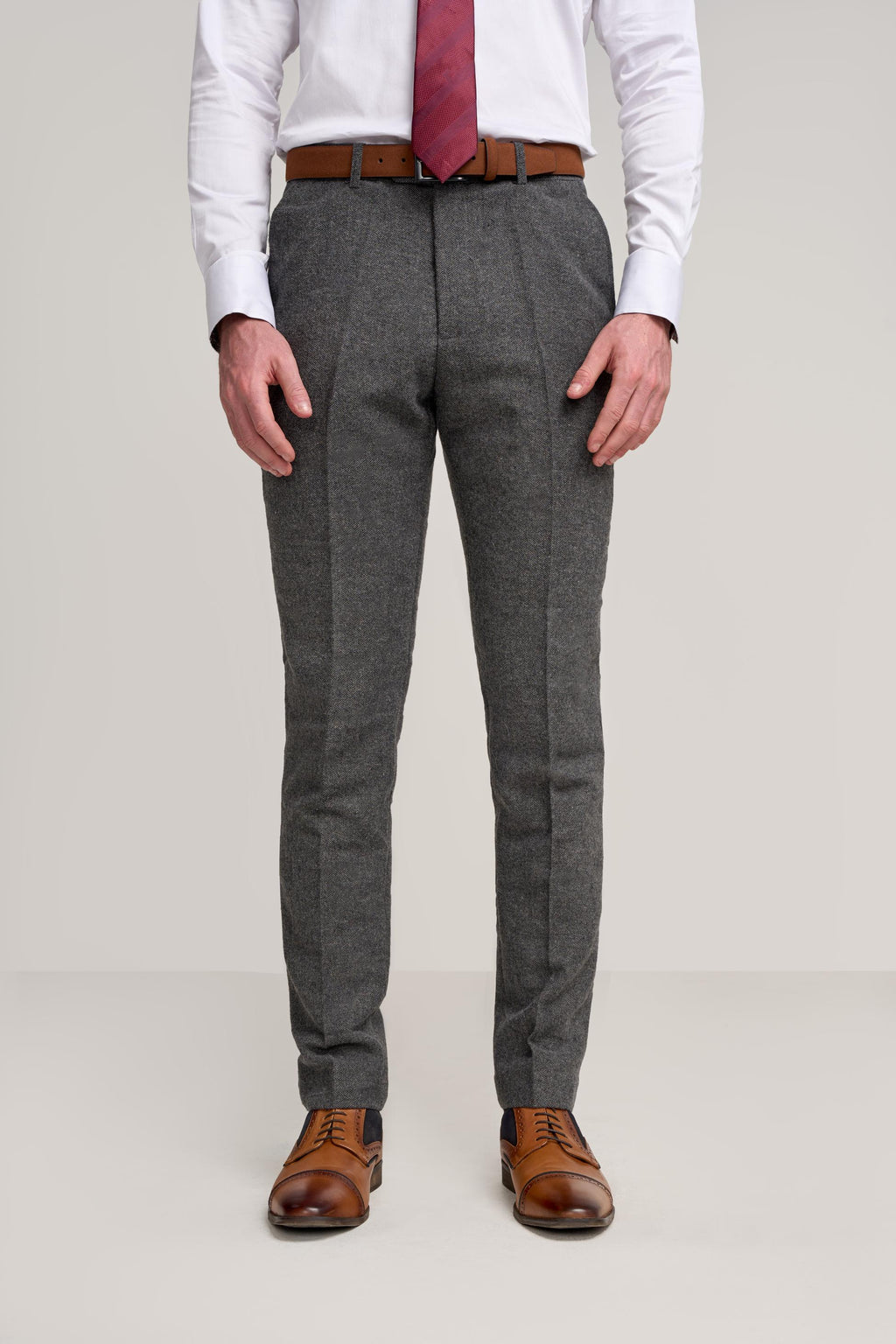 COSMO Grey Men's Herringbone Tweed Suit