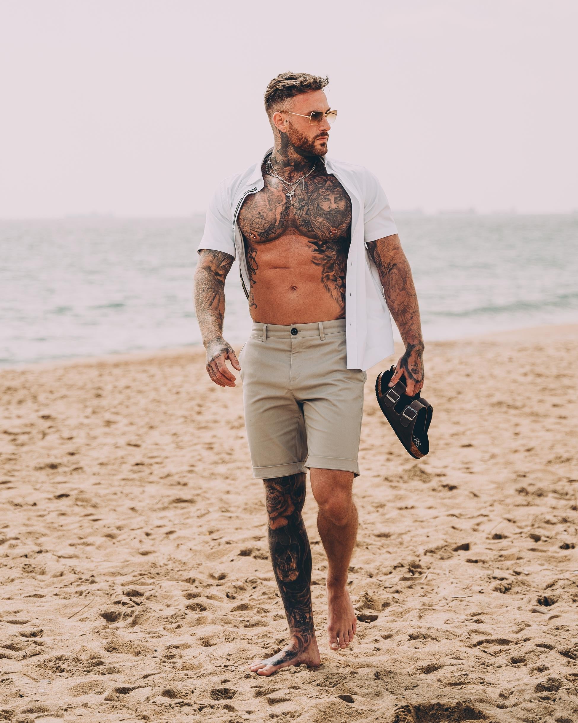 Mens Vito White Short Sleeve Cotton Shirt