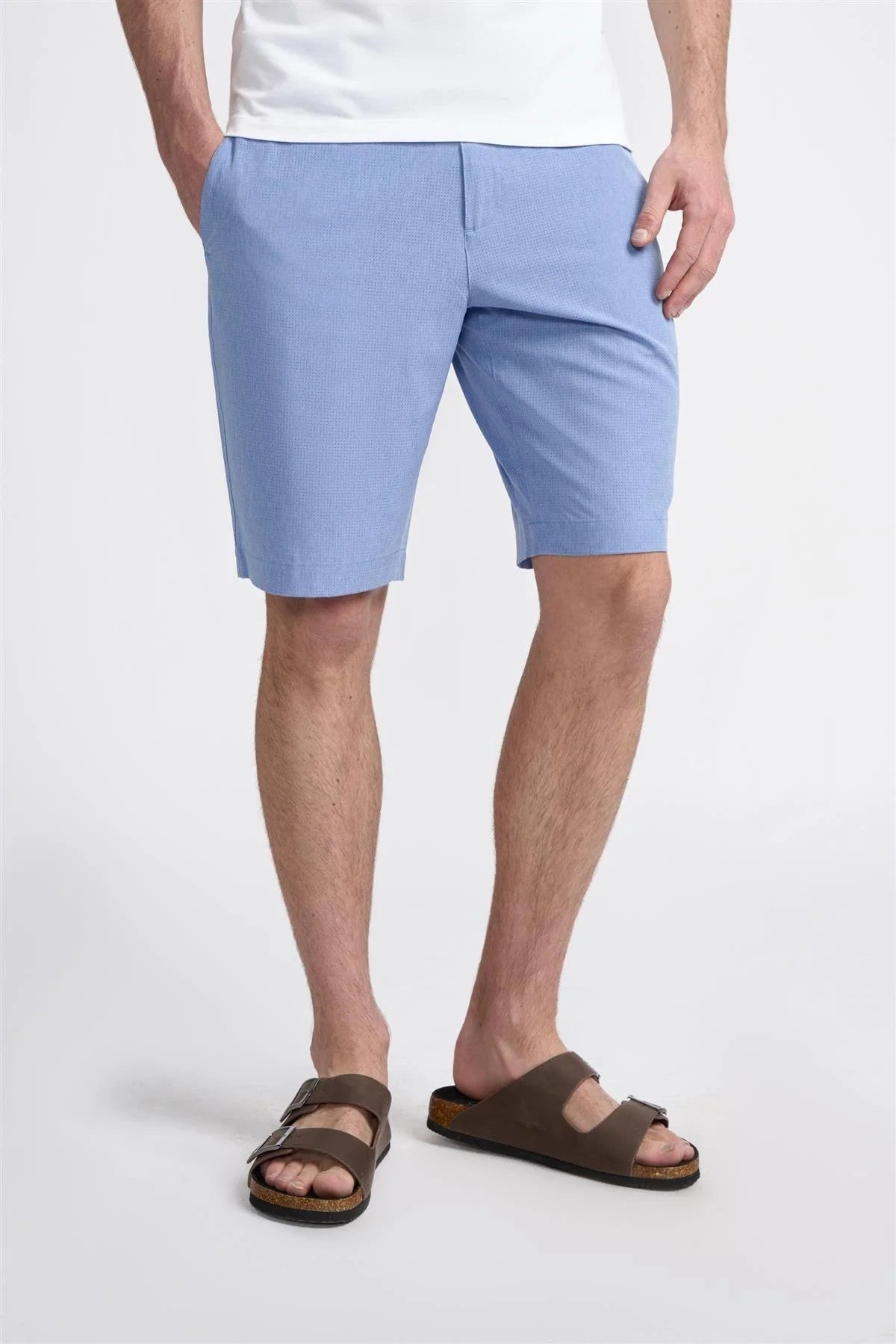Men's Cotton Summer Essential Textured Short – DENVER - Azure Blue