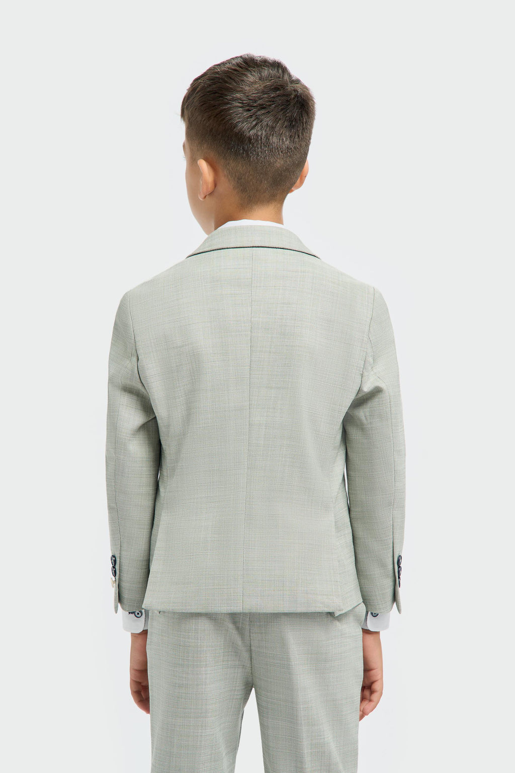 Boys Sage Green 3 Piece Textured Suit CAMDEN