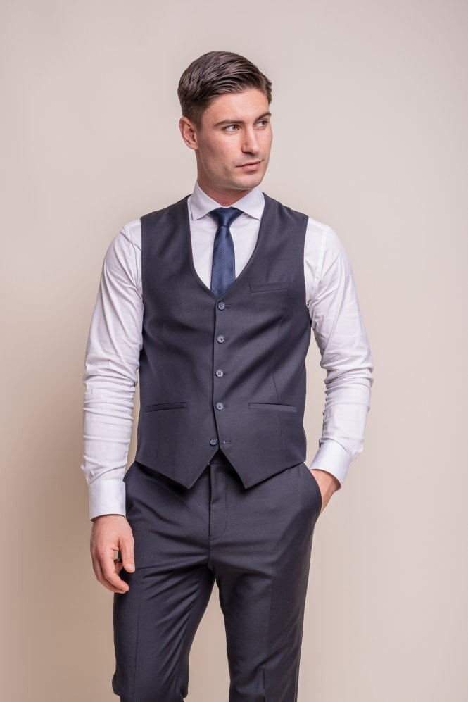 BOND Midnight Blue Men's Wool Blend Slim Fit Suit