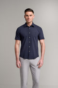 Men’s casual textured slim fit shirt long sleeve