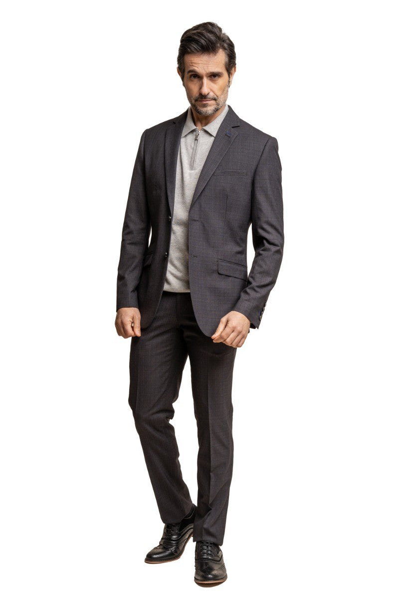 Mens Dark Grey Slim Fit Formal Suit Jacket SEEBA