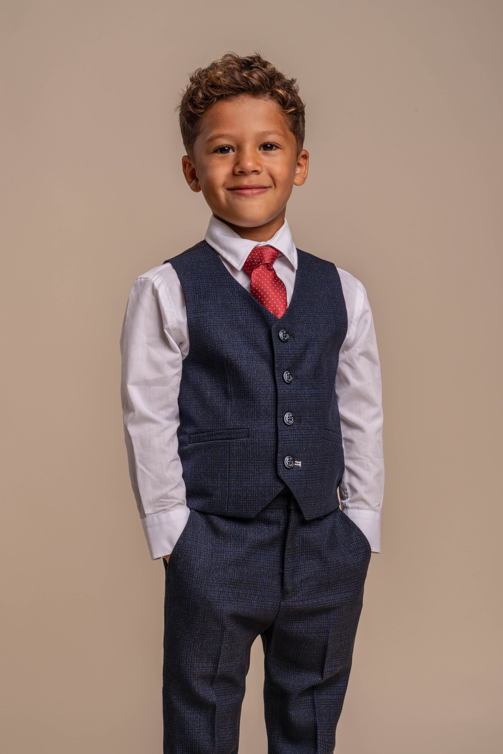 3-Piece Slim Navy Suit for Boys – Navy Blue