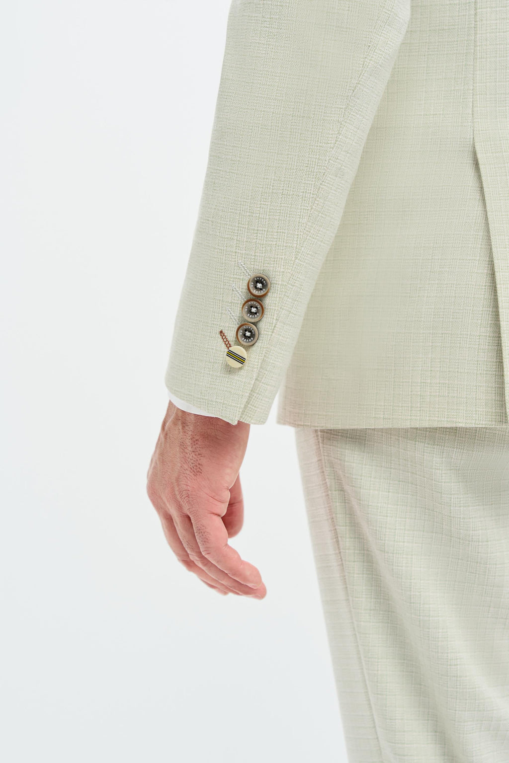 Mens Sage Green 3 Piece Slim Fit Textured Formal Suit TROPEZ