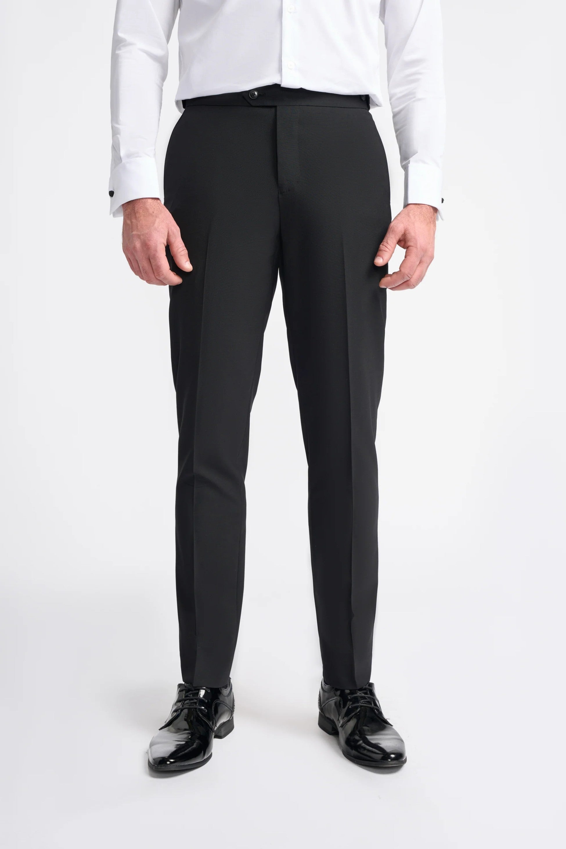 ASPEN D/B Black Men's Satin Lapel Double-Breasted Suit