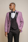Mens Lavender Slim Fit Velvet Tuxedo Blazer ROSA