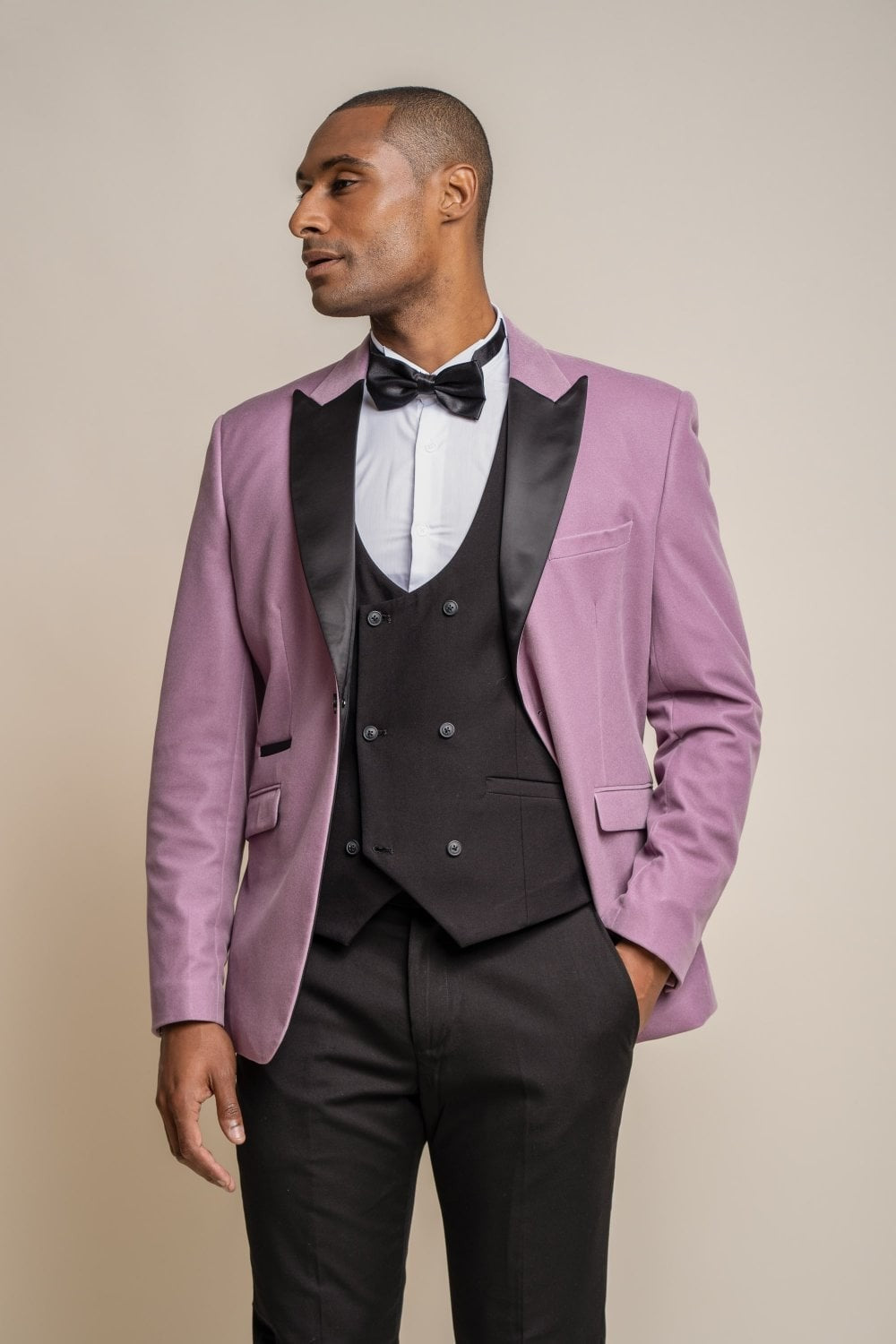 Mens Lavender Slim Fit Velvet Tuxedo Blazer ROSA