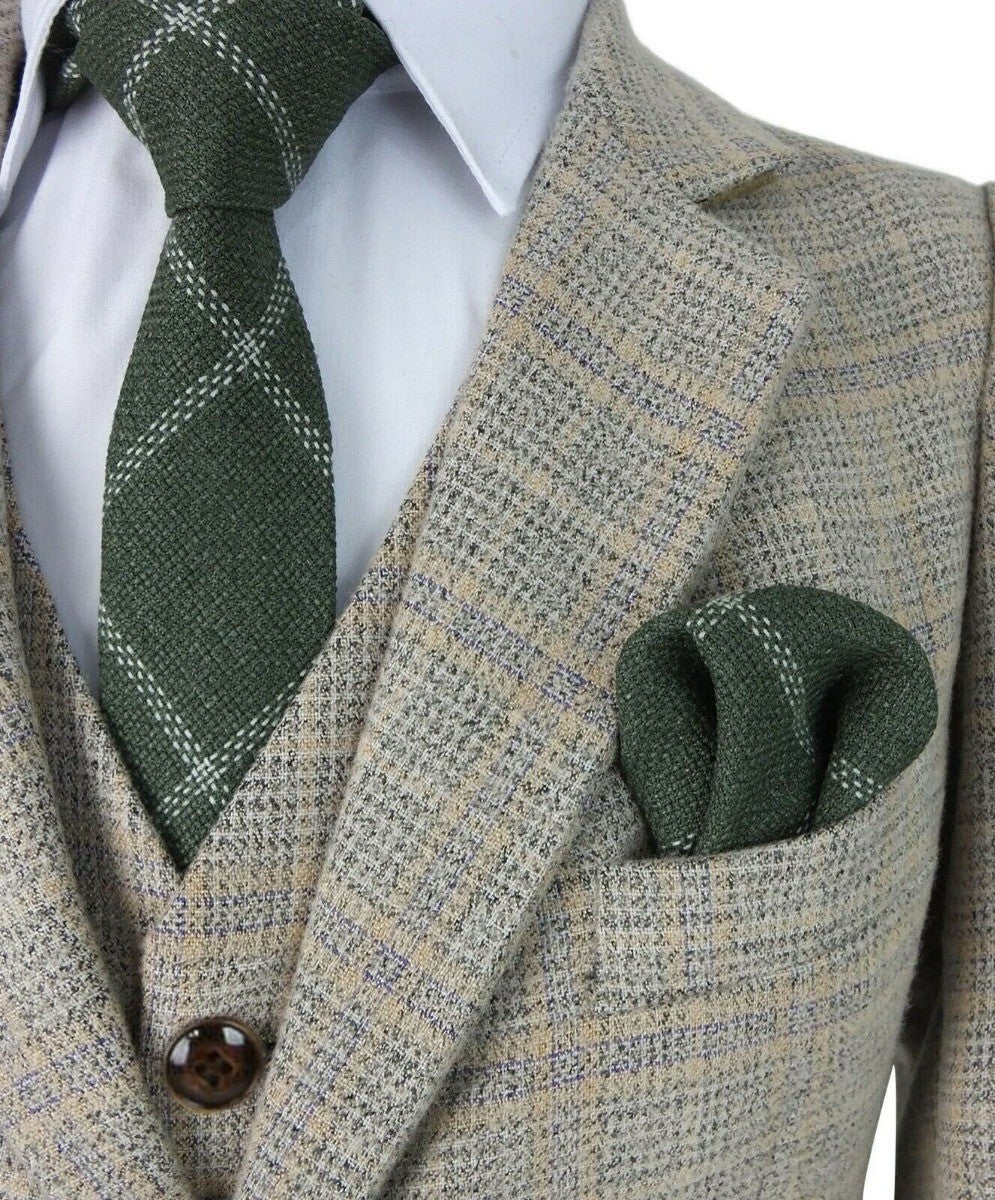Tailored Beige Suit for Boys – Brown