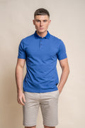 Men’s active polo T-shirt, performance stretch, slim fit