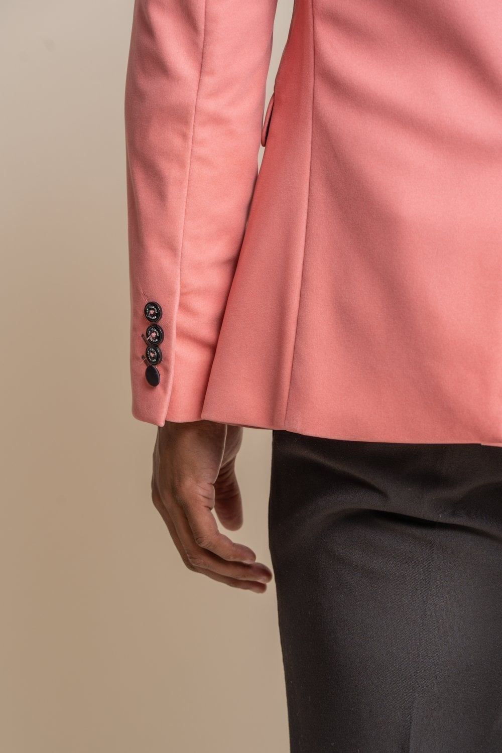 Mens Pink Slim Fit Velvet Tuxedo Blazer ROSA