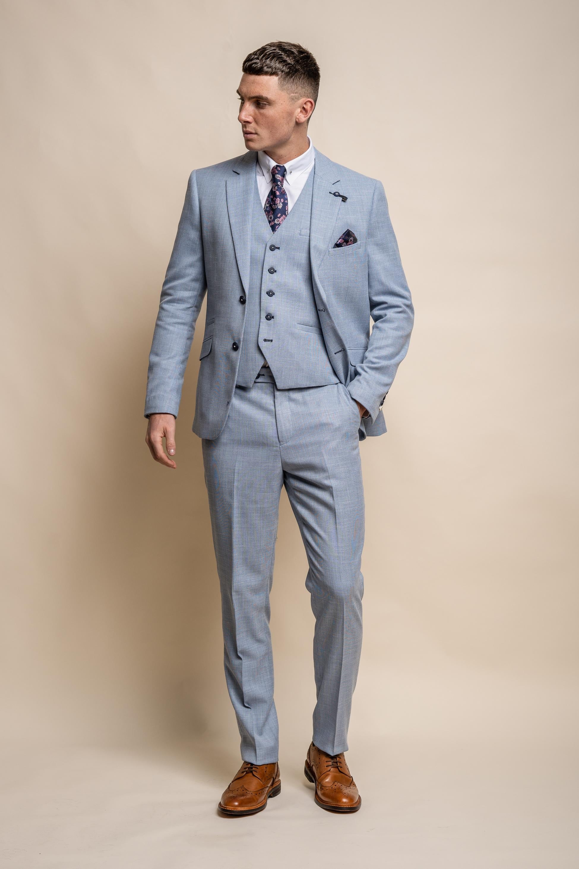 Mens Sky Blue Slim Fit Suit Jacket MIAMI