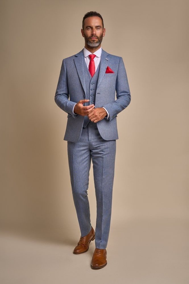 Slim Blue Suit for Men – Light Blue