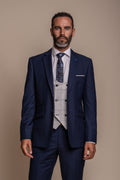 Jefferson Navy Men's Suit with Radika Waistcoat Combined Set