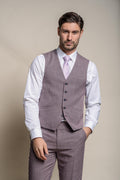 Mens lilac slim fit formal waistcoat Miami