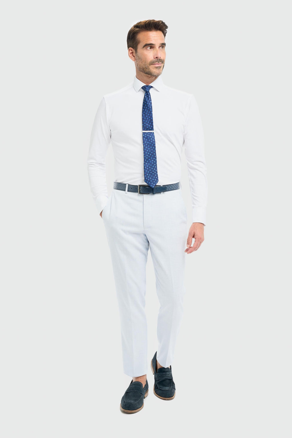 3-Piece Slim Blue Suit for Men – Sky Blue