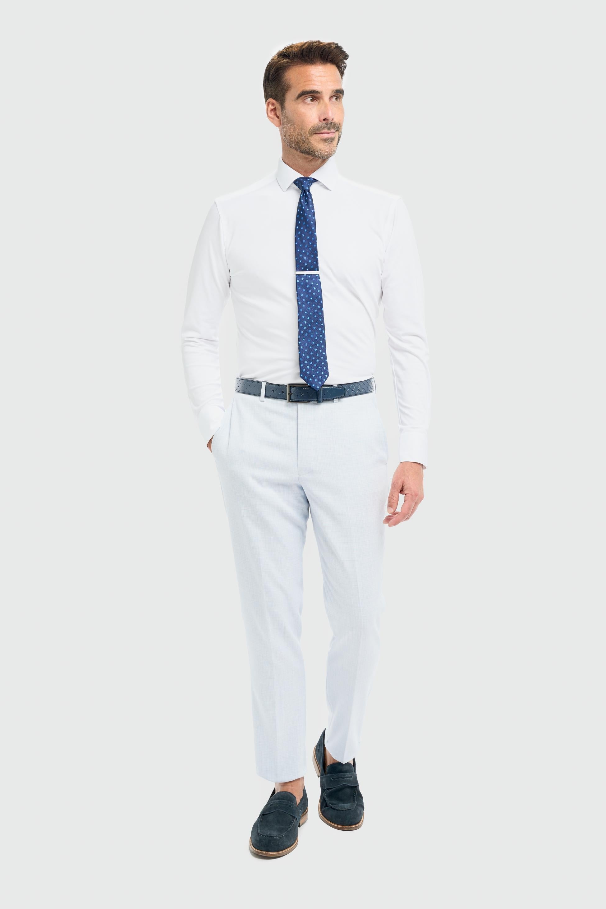 3-Piece Slim Blue Suit for Men – Sky Blue