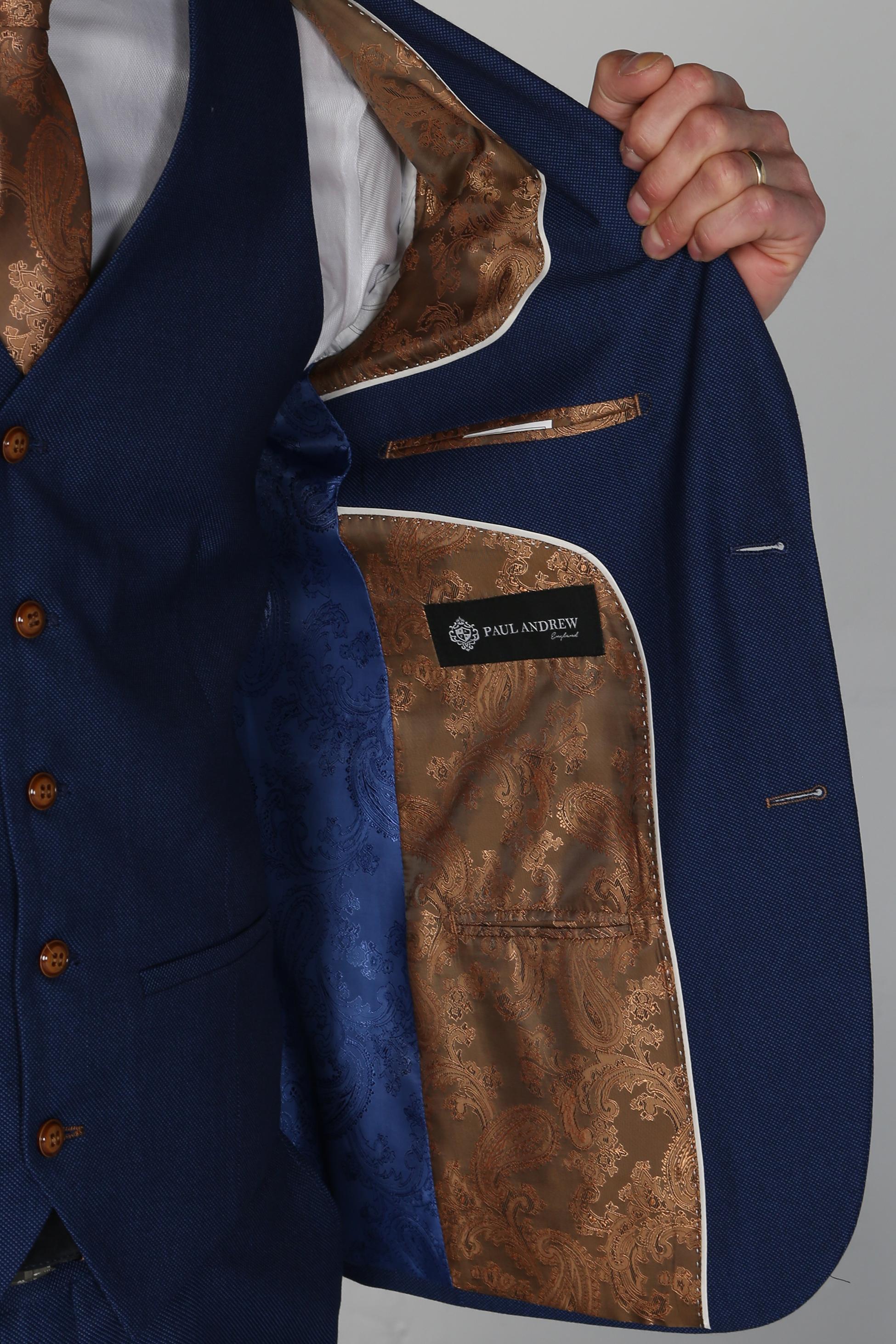Mens Blue Tailored Fit Suit Jacket MAYFAIR