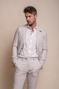 Men's Slim Fit Linen Blazer Collection ALVARI - Stone