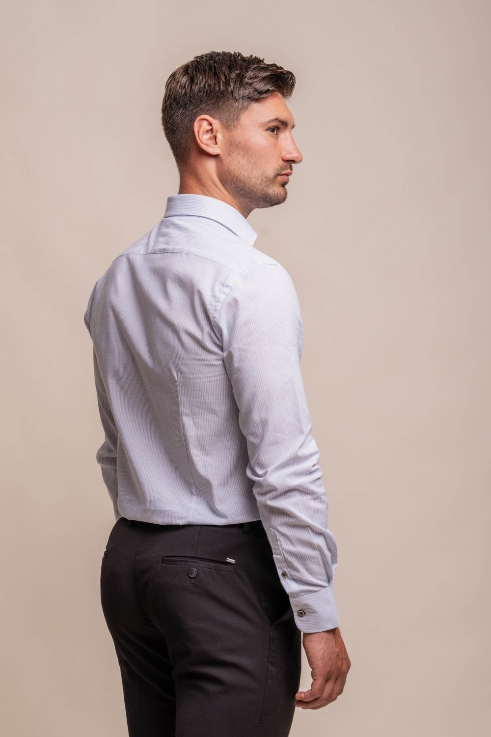 Mens Alexa White Slim Fit Cotton Linen Shirt