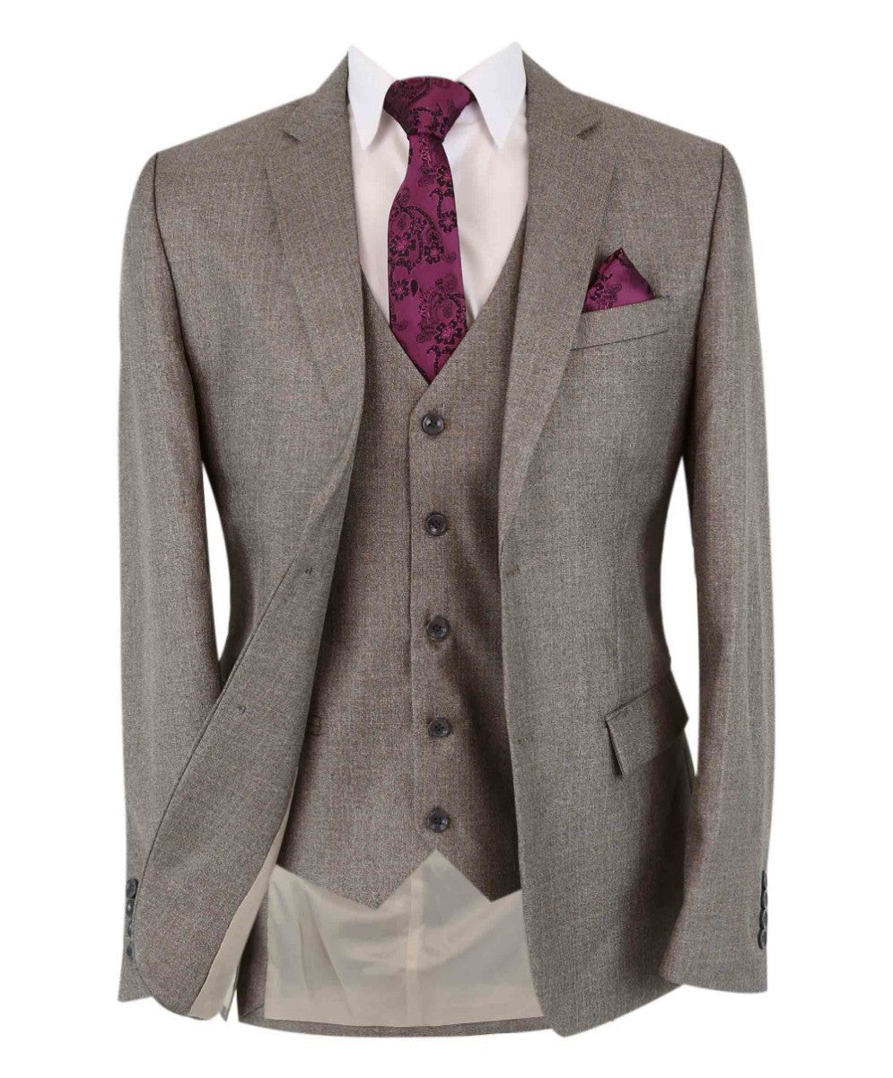 Tailored Beige Suit for Men – Dark Beige