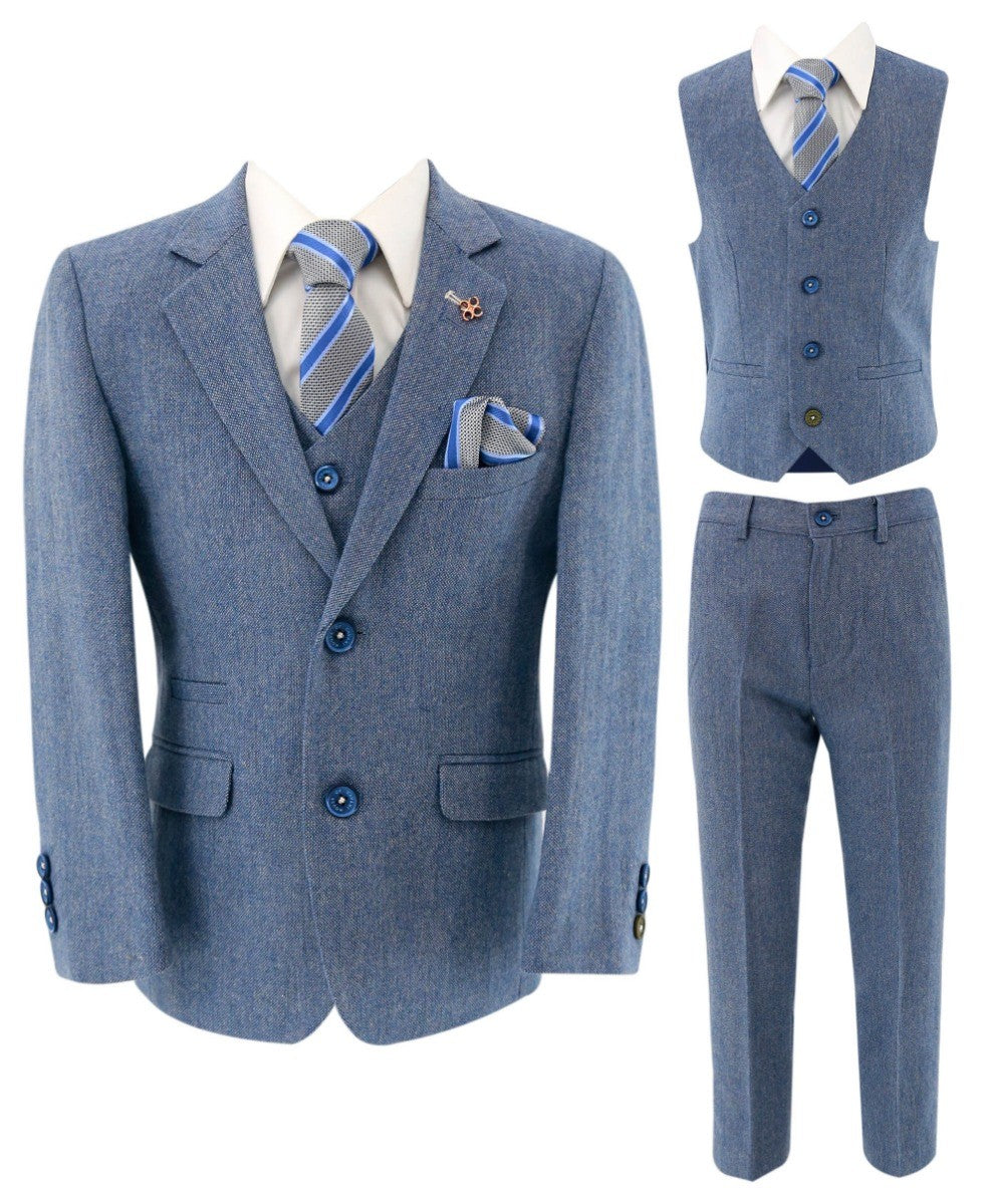 Slim Blue Suit for Boys – Light Blue