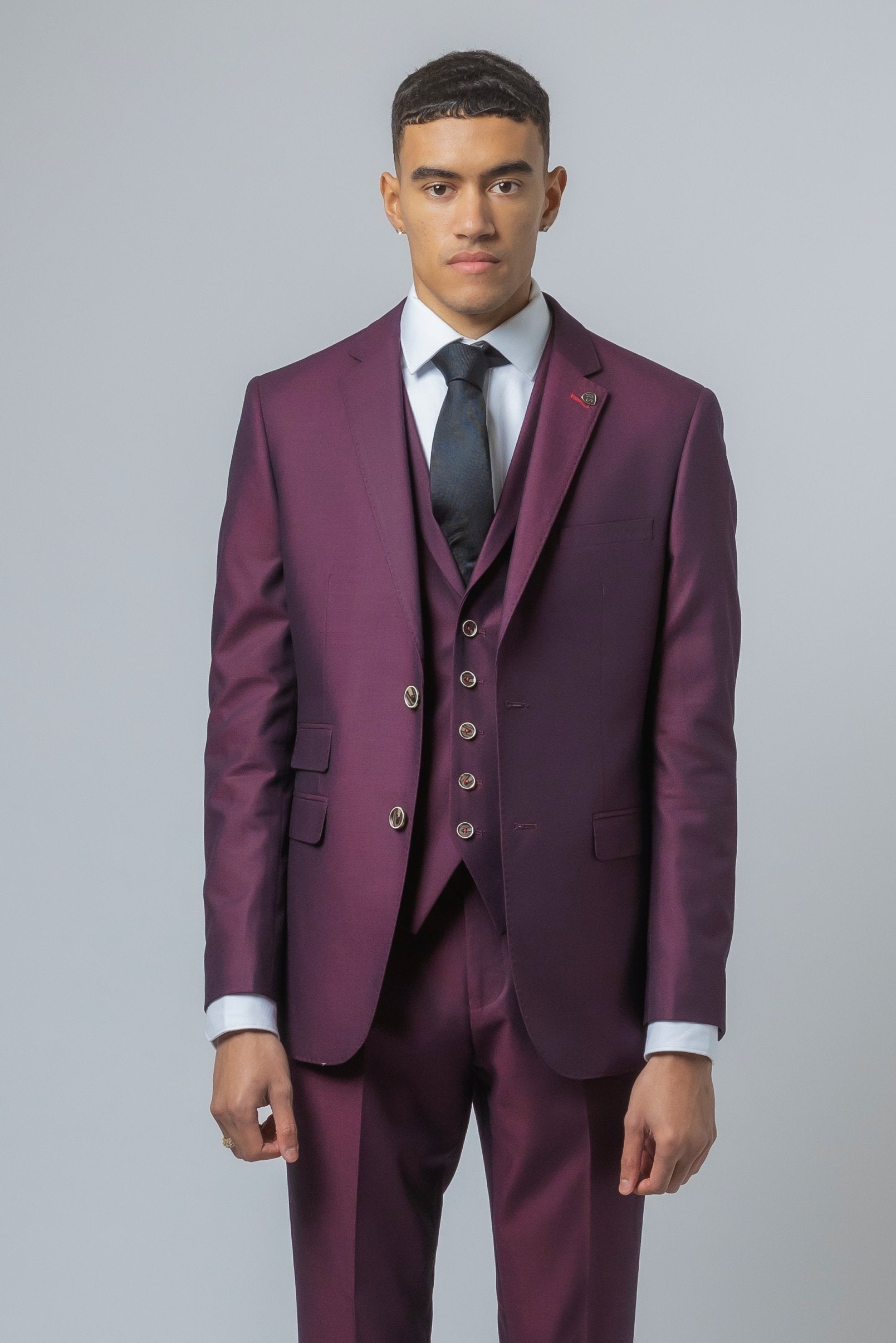 Lincoln Burgundy Men's Slim Fit Suit