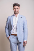 Men's Slim Fit Linen Short Ensemble FREDRIK - Blue